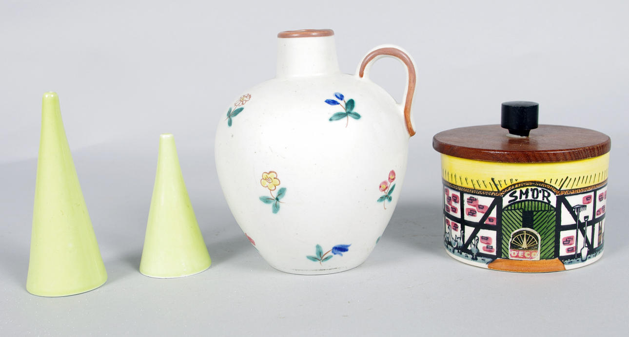 STRÖARE, BURK SAMT VAS, "Colorado", Gustavsberg, Rörstrand samt DECO.