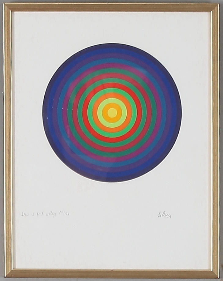 OIDENTIFIERAD KONSTNÄR. Composition, collage, multiple, signed Le Paul, Edition Denise Rene, numbered 84/120.