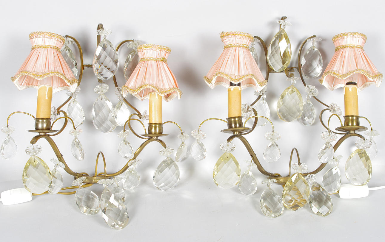 VÄGGLAMPETTER MED PRISMOR, 1 par.