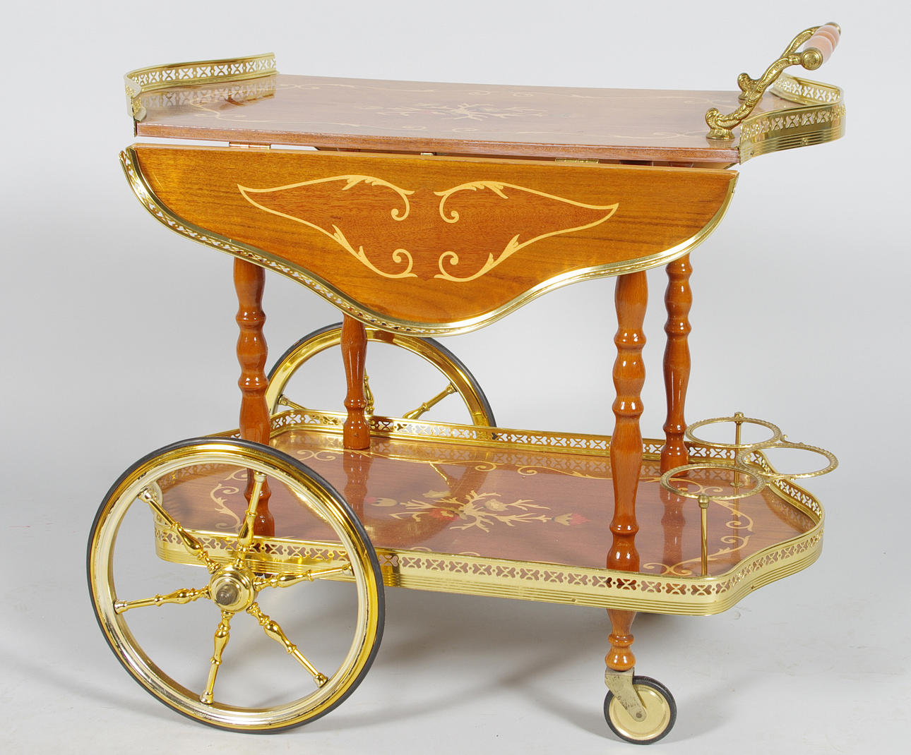 SERVERINGSVAGN, mahogny/intarsia/mässing.