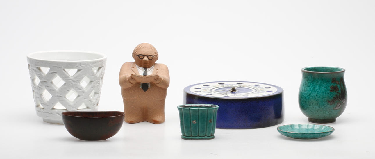 KERAMIKFÖREMÅL, 7 delar, Rörstrand samt Gustavsberg.