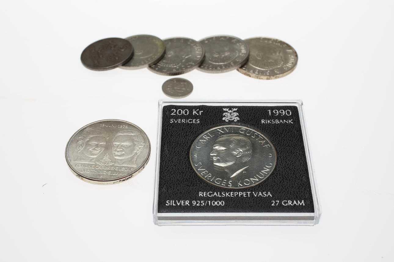 MYNT, bla Minnesmynt Regalskeppet Wasa, Silver.