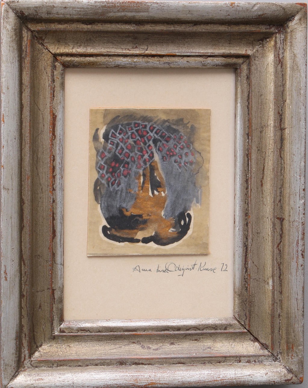 ANNA-LISA ODEQUIST KRUSE. tavla, blandteknik, signerad Anna-Lisa Odequist Kruse -72, Abstrakt motiv.