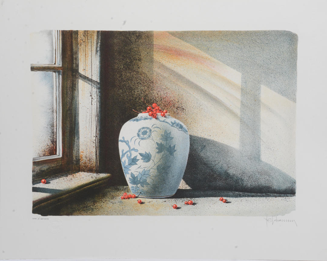 LARS ERIK JOHANSSON. The buoy with red currants. Color lithograph.