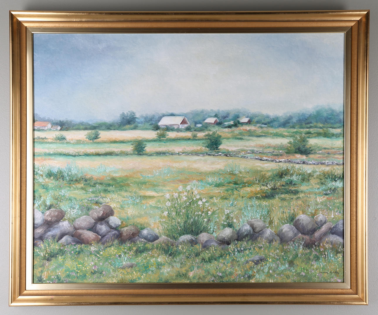 SUSANNE NYHOLM. "Alvaret" Olja på duk. signerad.