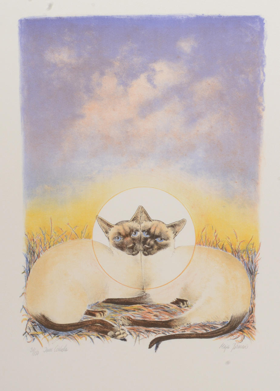 MAJA BRAUN. The cats. Lithograph.