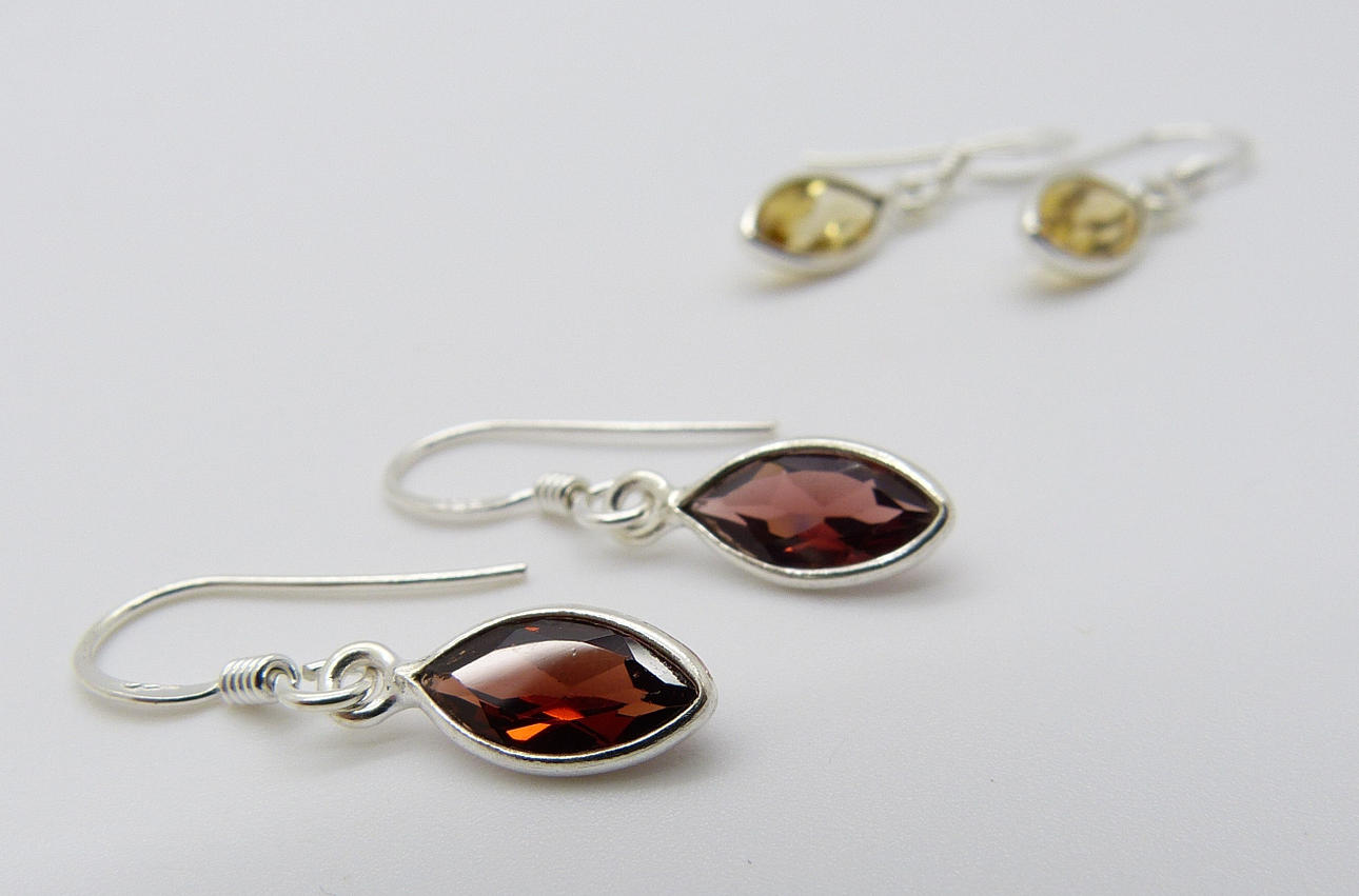 GRANAT & CITRIN DROP ÖRHÄNGEN.