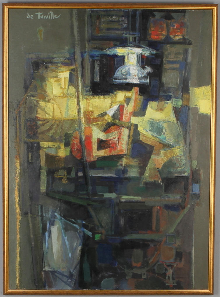 SERGE DE TURVILLE. Abstrakt komposition, olja på duk, signerad.