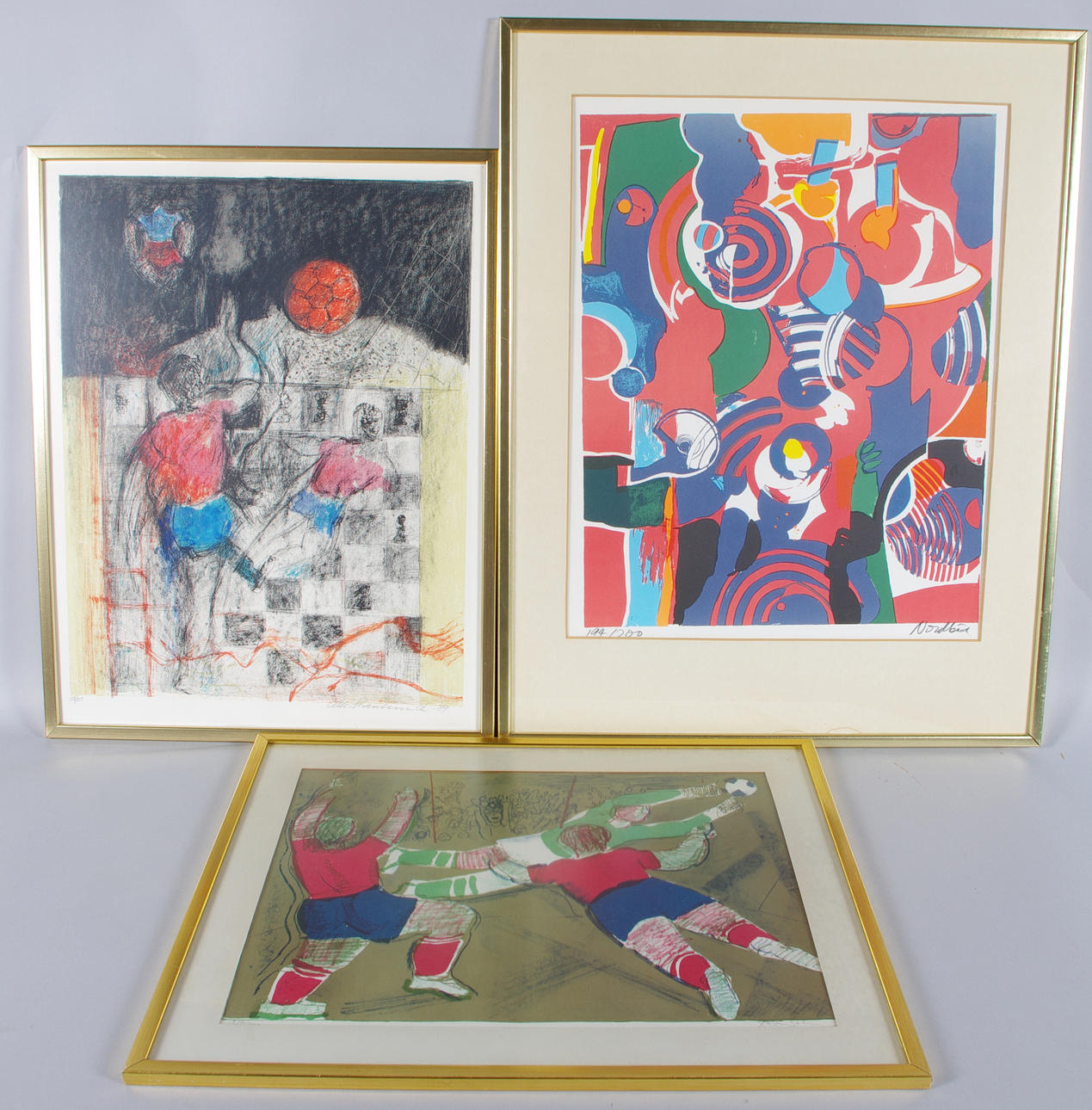 HIF-LITOGRAFIER, 3 stycken, Rosensohn, Nordbäck samt Svanlund.