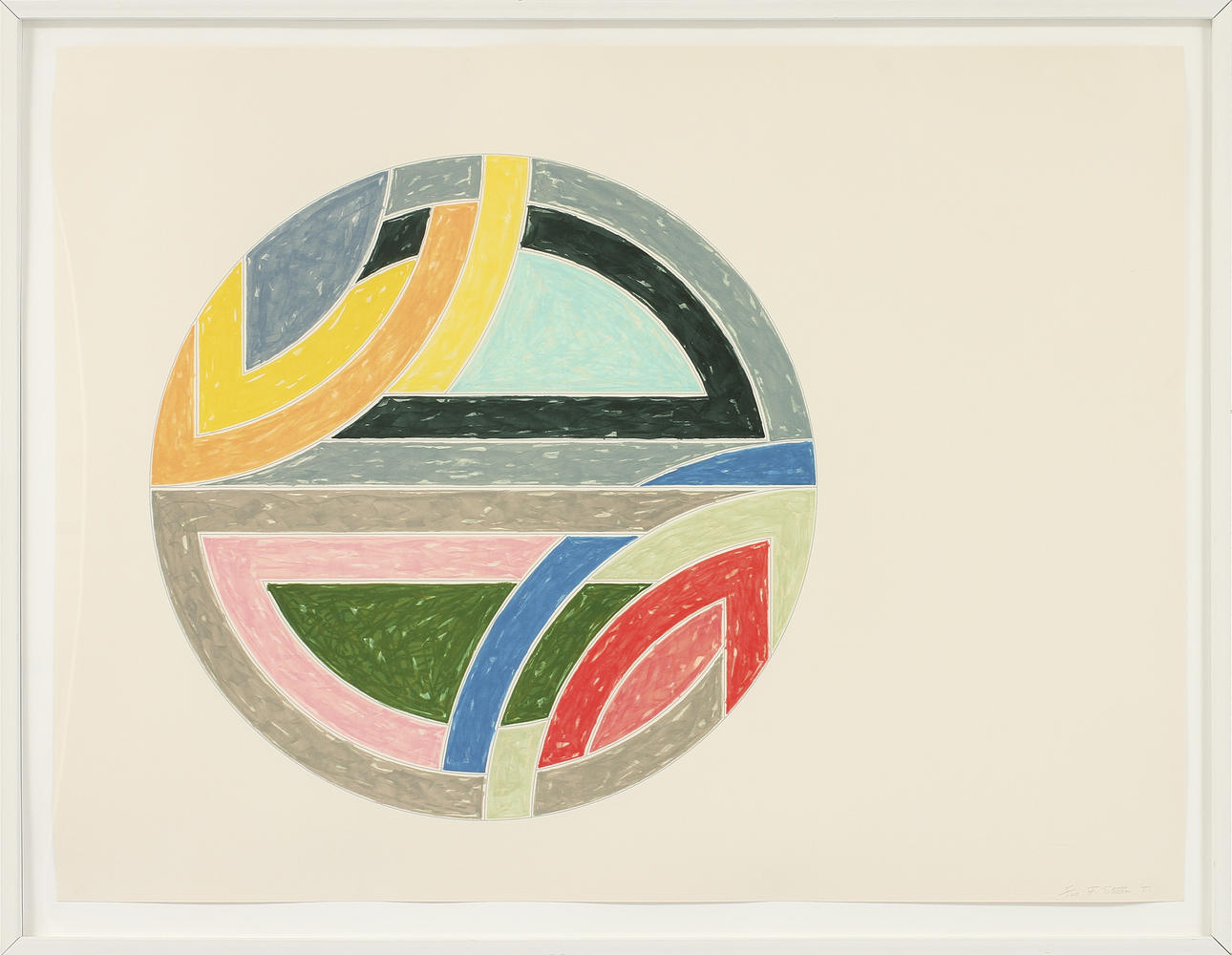 FRANK STELLA (F.1936). "Sinjerli variation IIa". Offsetlitografi och serigrafi.