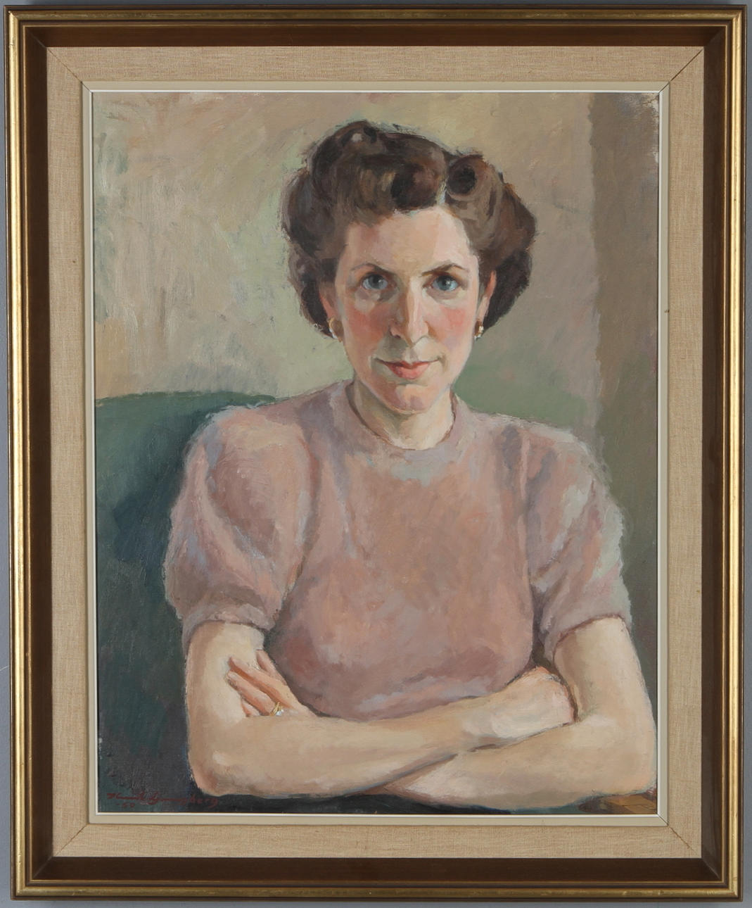 KNUT LJUNGBERG. Kvinnoporträtt, olja på duk, signerad och daterad -50.