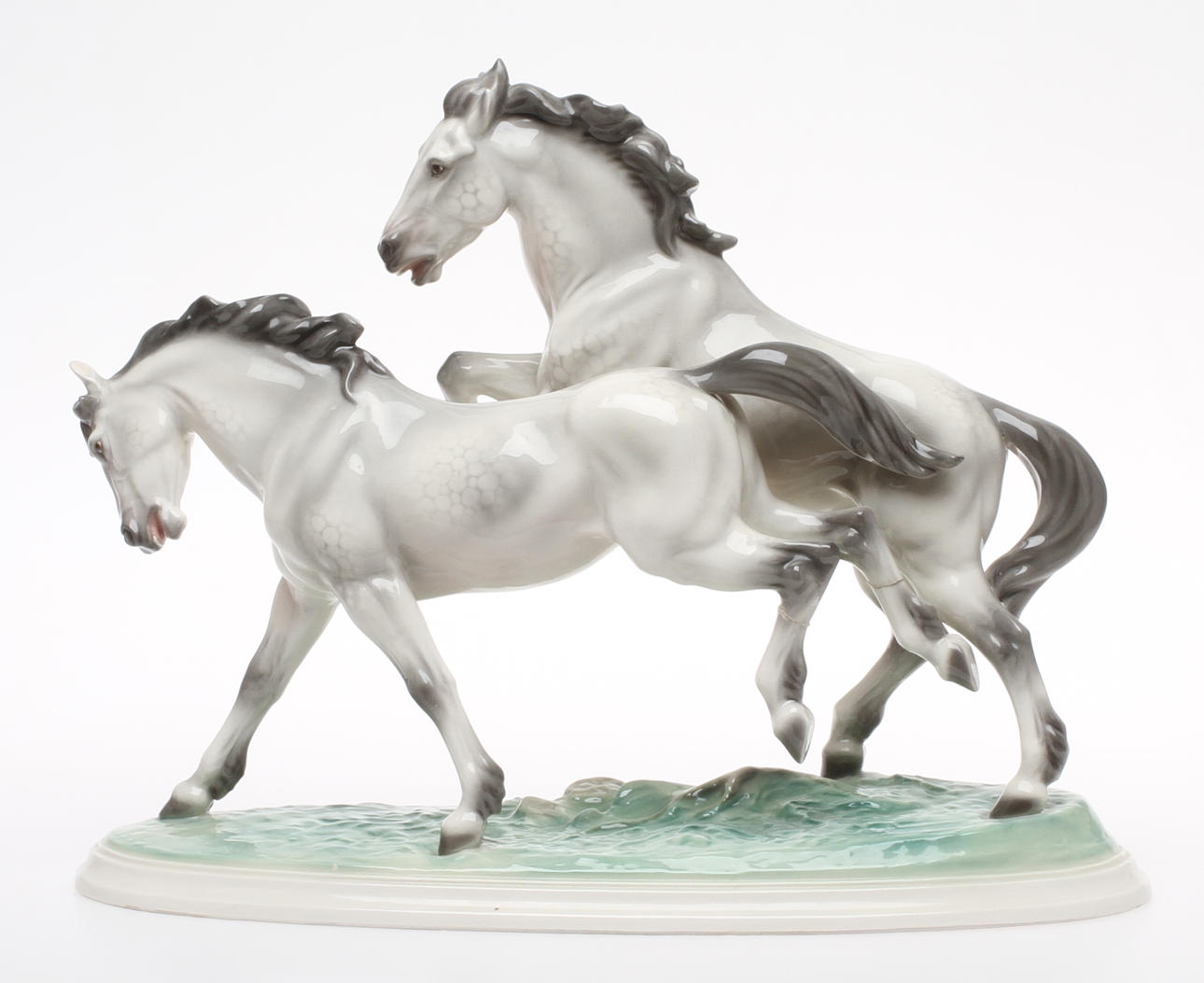 FIGURIN, Hästar, porslin, Keramos, Wein, 1900-tal.