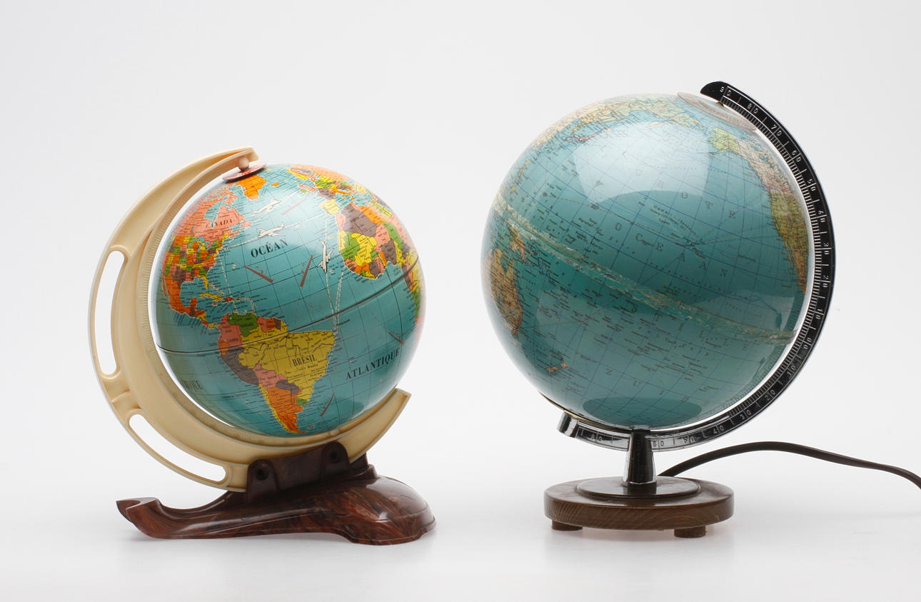 JORDGLOBER, 2 st, bl.a. Columbus Aardglobe, Duplex.