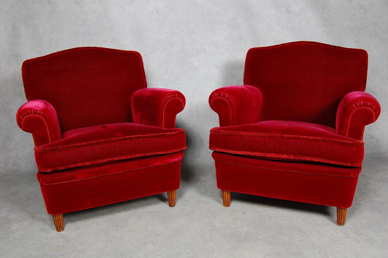 FÅTÖLJER, 1 par, 1950-tal.