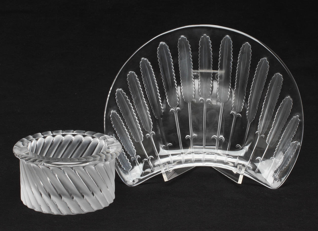 SKÅLFAT samt SKÅL, glas, Laliqué France, sign.