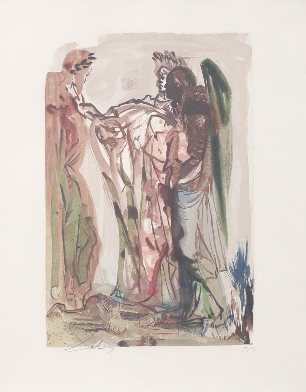 SALVADOR DALÍ. Lithographie, signiert.