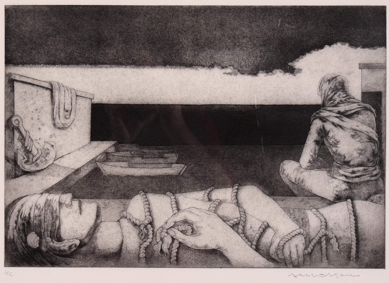 AXEL OLSON. Etsning.