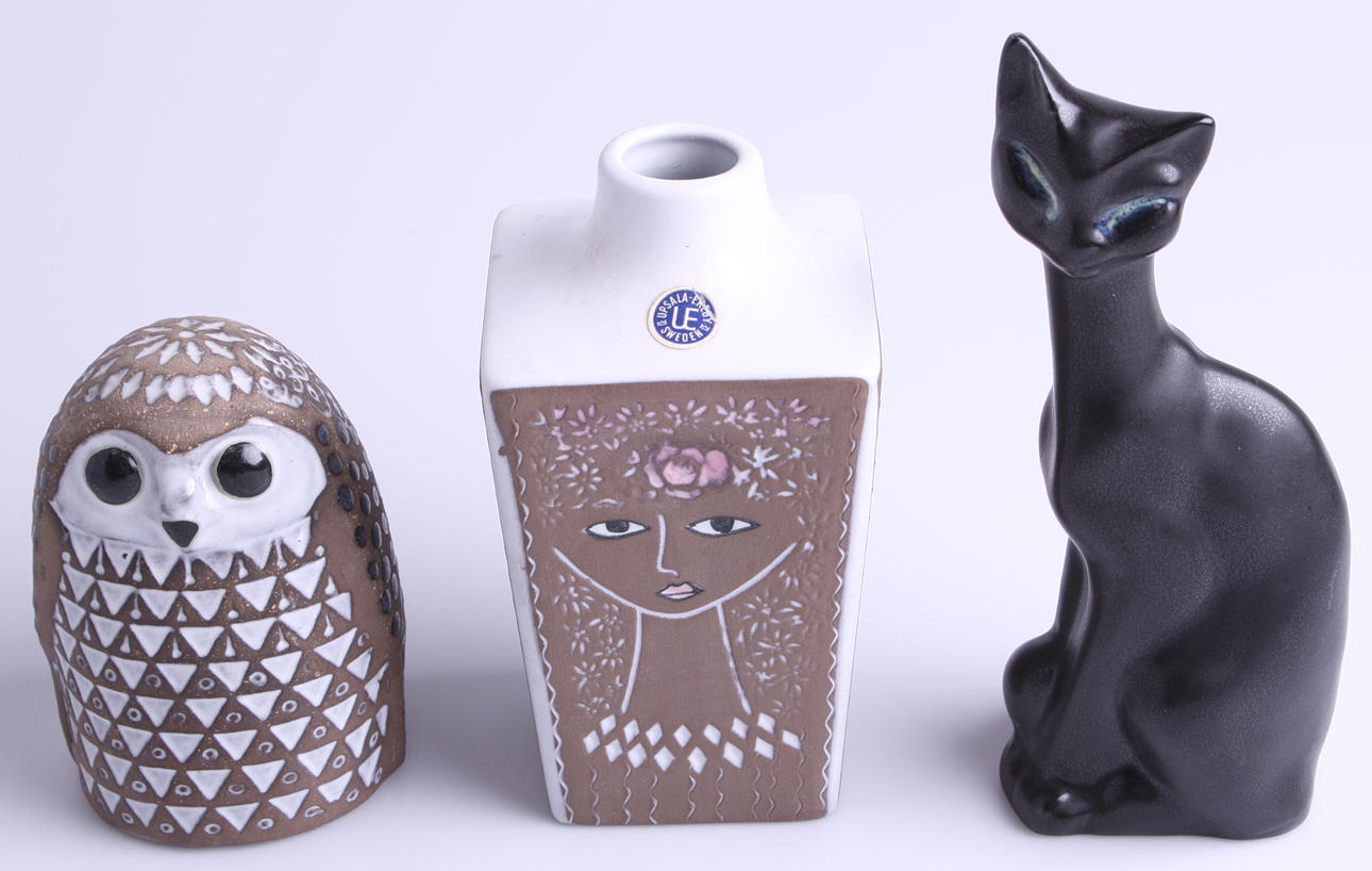 KERAMIKFÖREMÅL, 3 st, Uppsala Ekeby och Gefle.