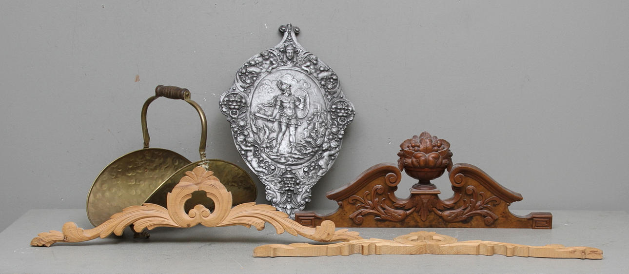 PARTI.Dekorationskrön,vedkorg, väggdekoration.