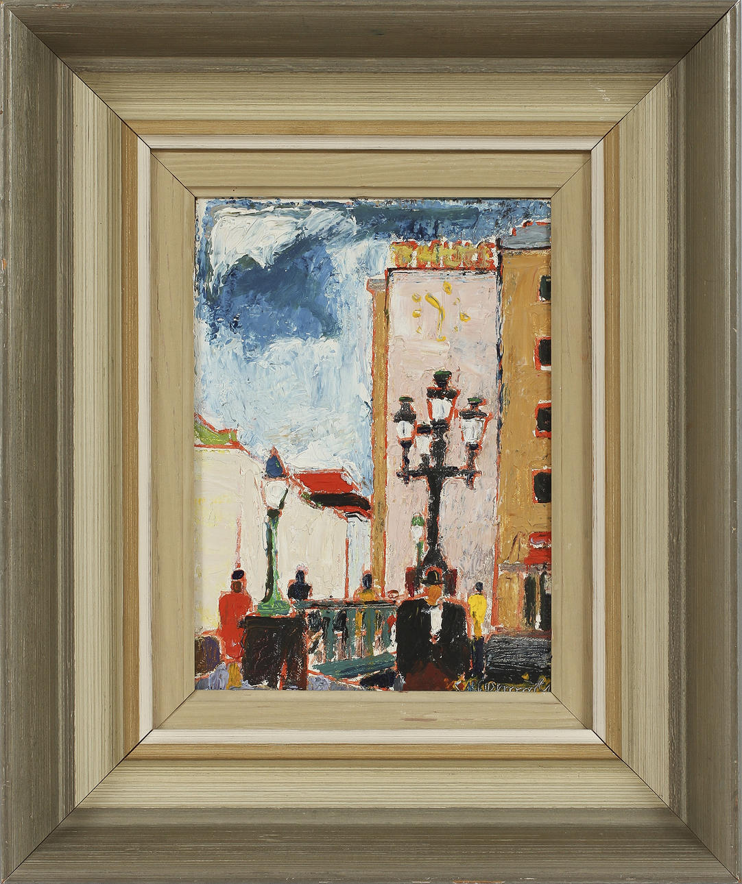 VILHELM HENNING. Olja på pannå. Signerad.