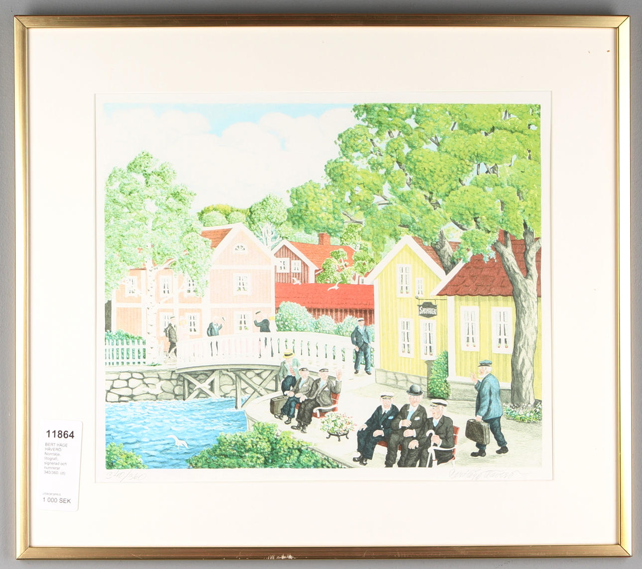 BERT HÅGE HÄVERÖ. Norrtälje, litografi, signerad och numrerar 340/360.