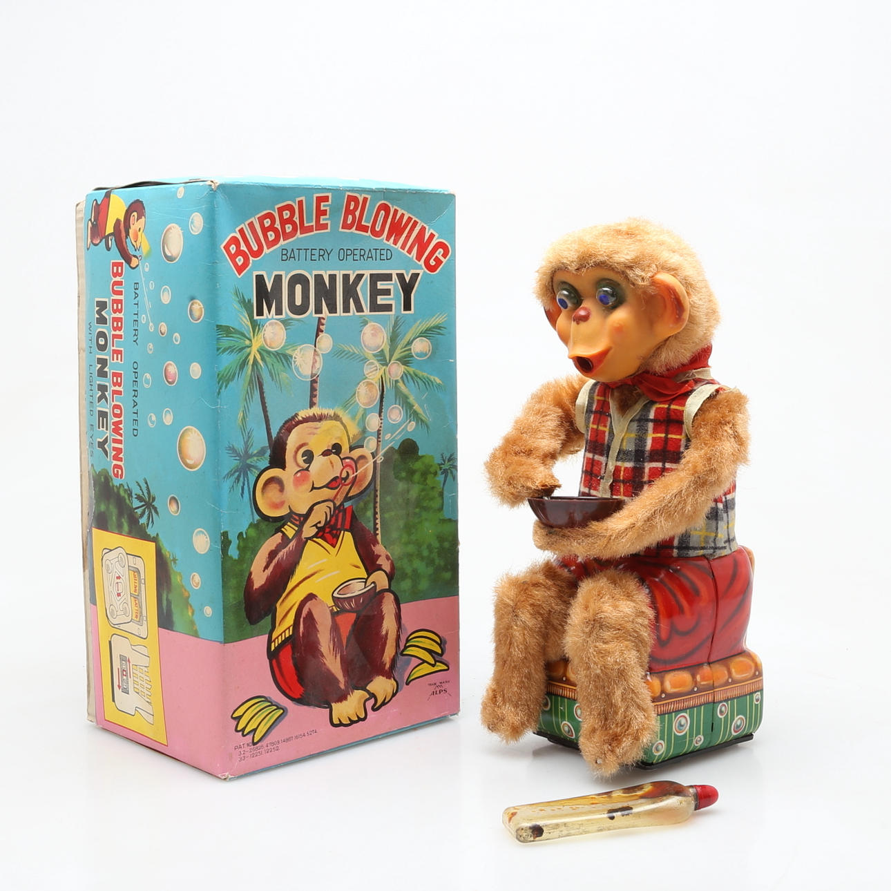 TOY "Bubble Blowing Monkey", Alps, Japan 1950s.