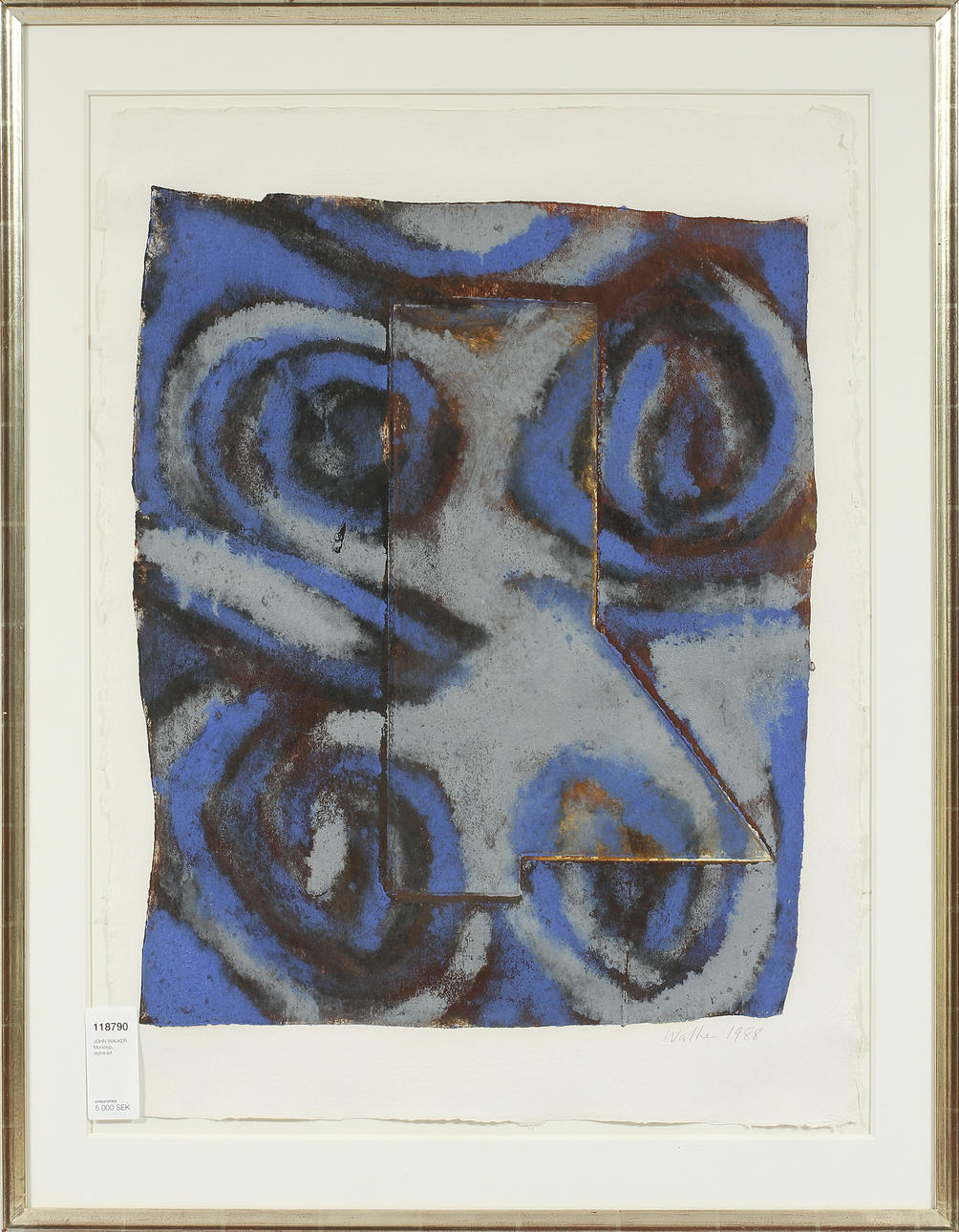 JOHN WALKER. Monotyp, signerad.