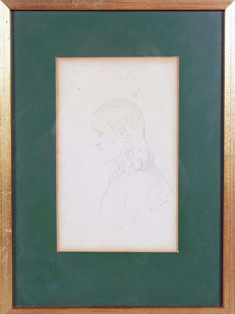 SEVERIN NILSSON. teckning, modern på ena sidan samt frun på andra.