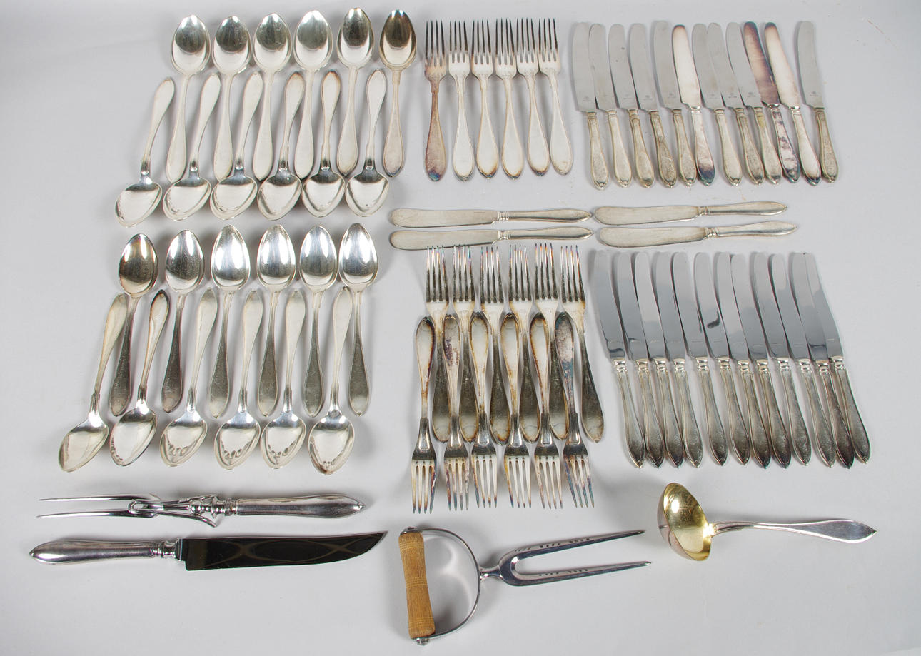 BESTICKUPPSÄTTNING, "Svensk spets", nysilver.