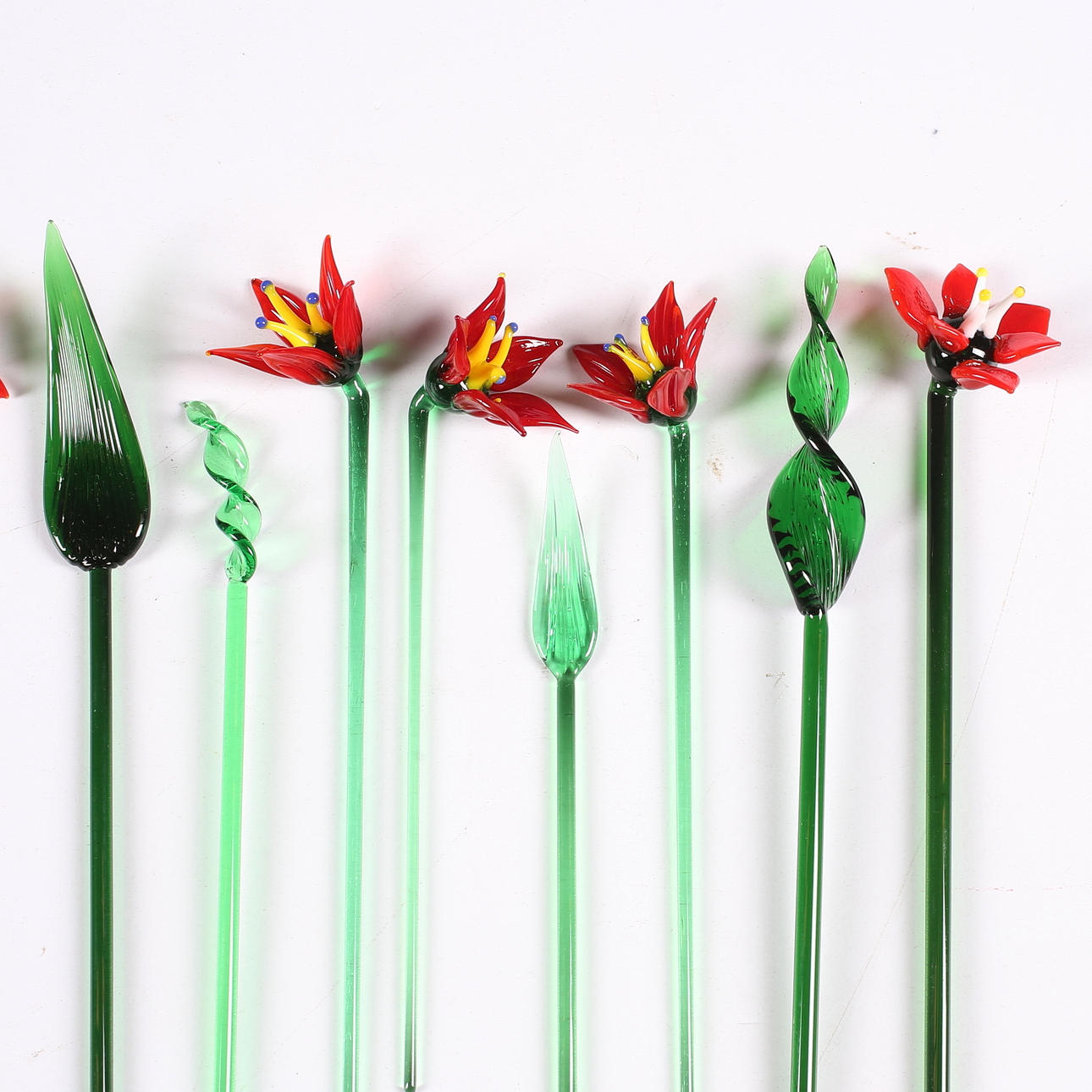 GLASBLOMMOR, 14 st, glas.