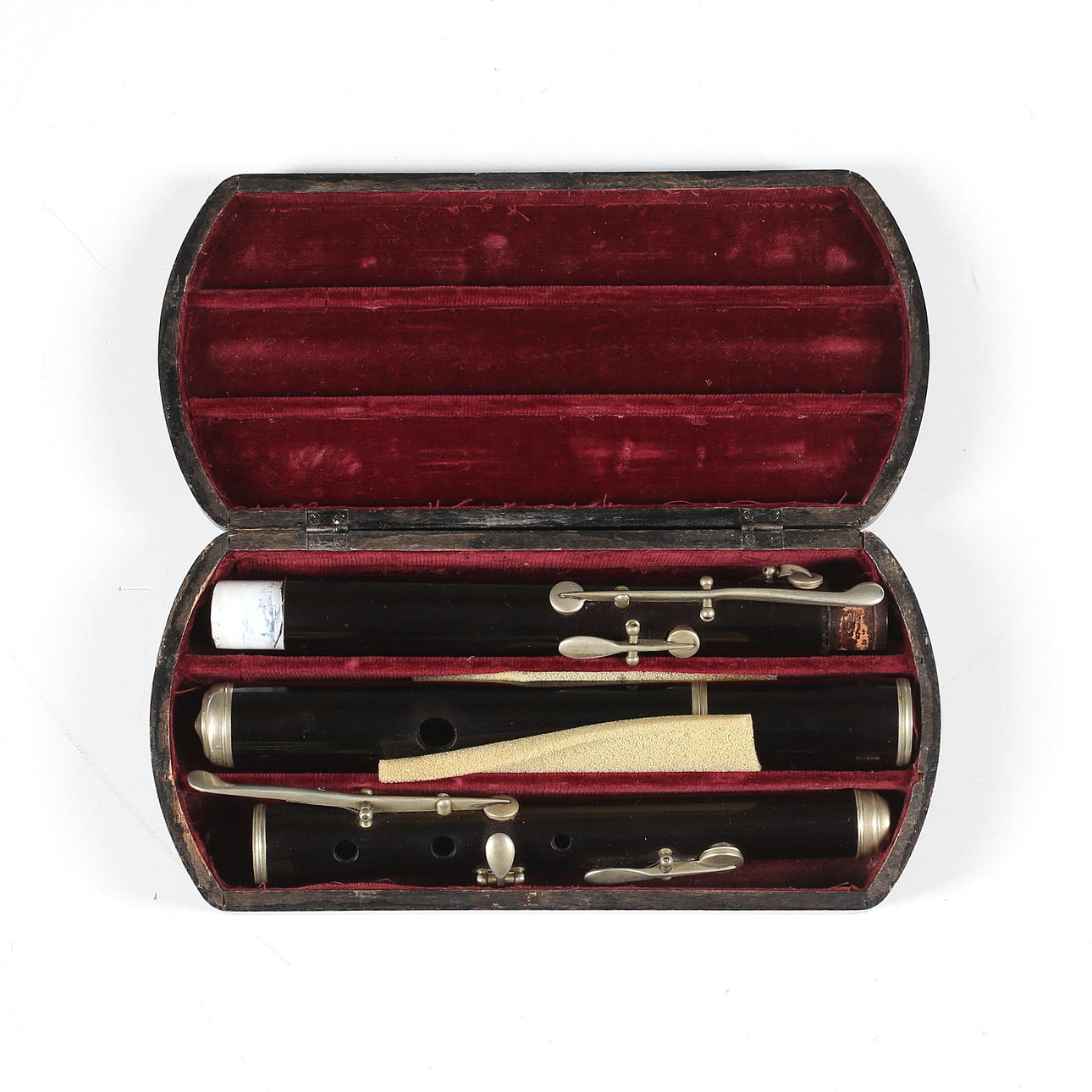 BAROQUE FLUTE, with case, 1900s.