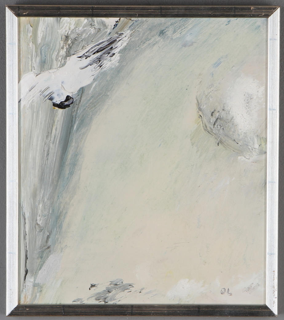 OLLE LINDGREN. Komposition, olja på duk, monogramsignerad.