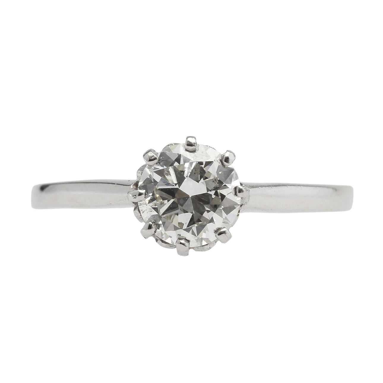 RING, platina med diamant ca 0,79 ct, 2,5 gram.