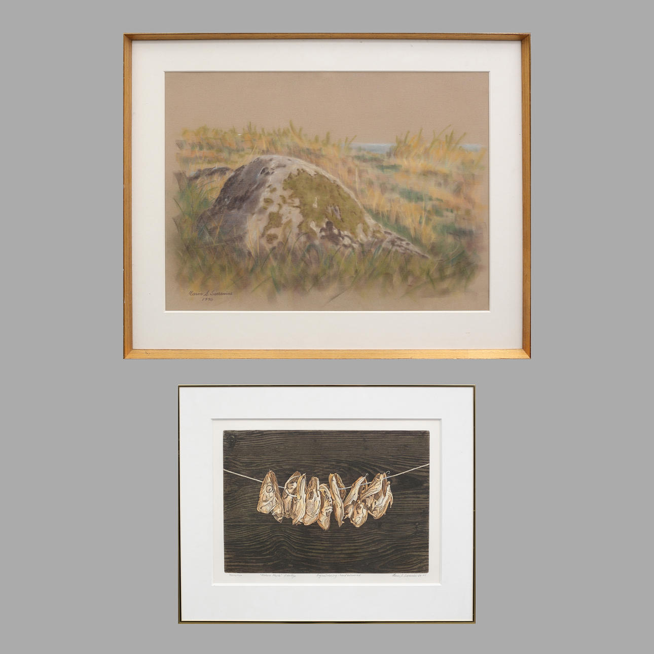 CARIN SVERENIUS HOLM. A Collection of paintings, Nature morte, color lithography and the stone, mixed media, signed.