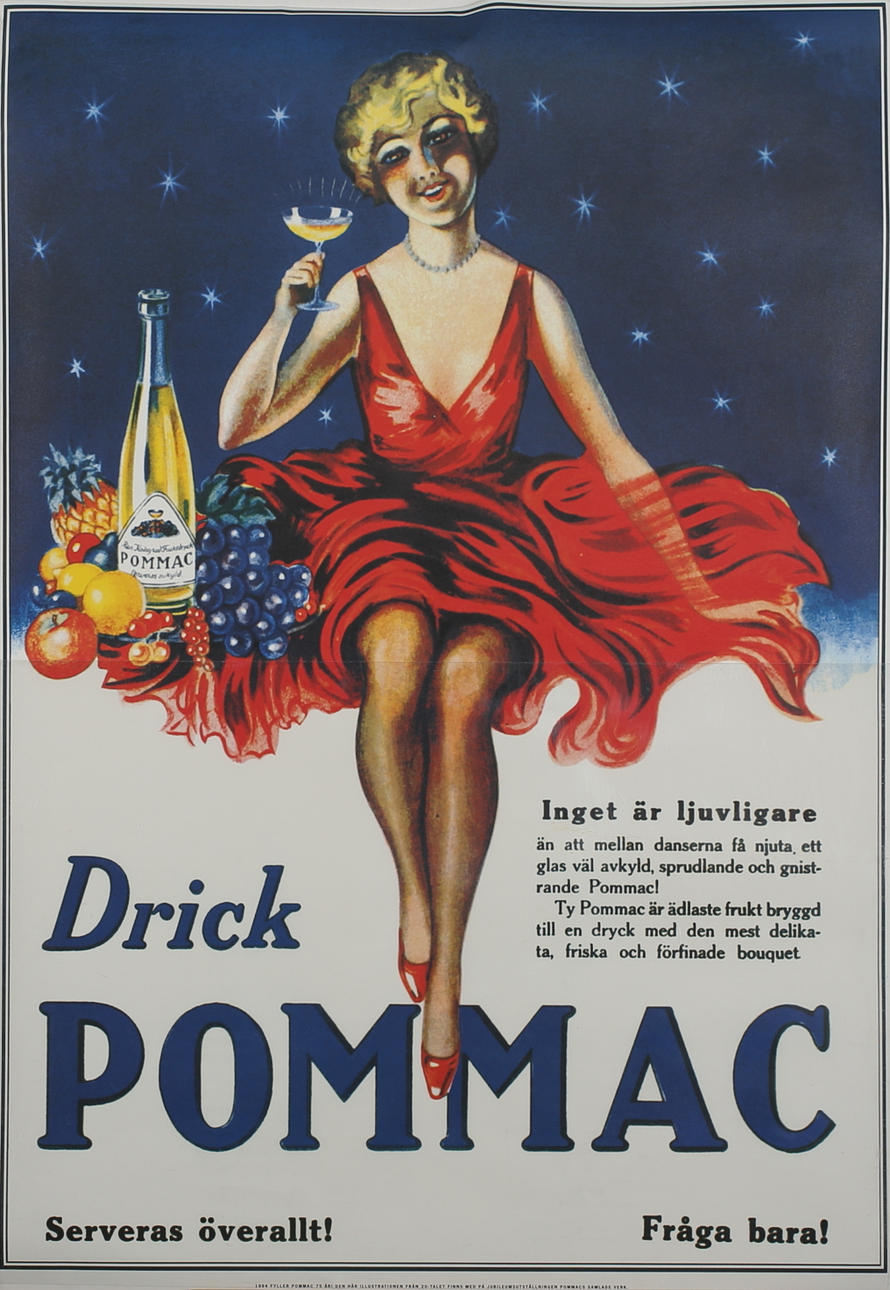 DRICK POMMAC. 1994 fyller Pommac 75 år.... Affisch. Osignerad.