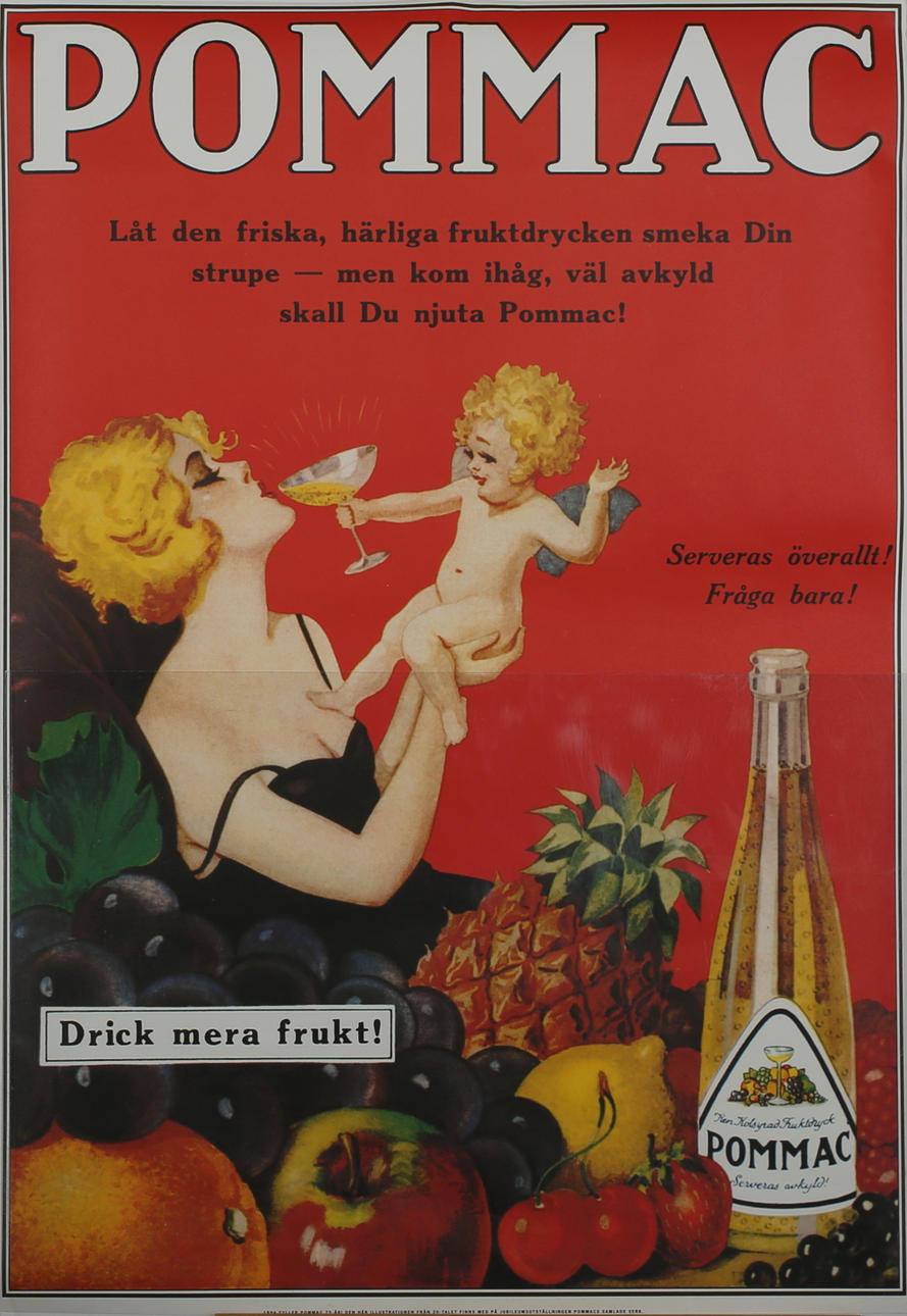 DRICK POMMAC. 1994 fyller Pommac 75 år.... Affisch. Osignerad.