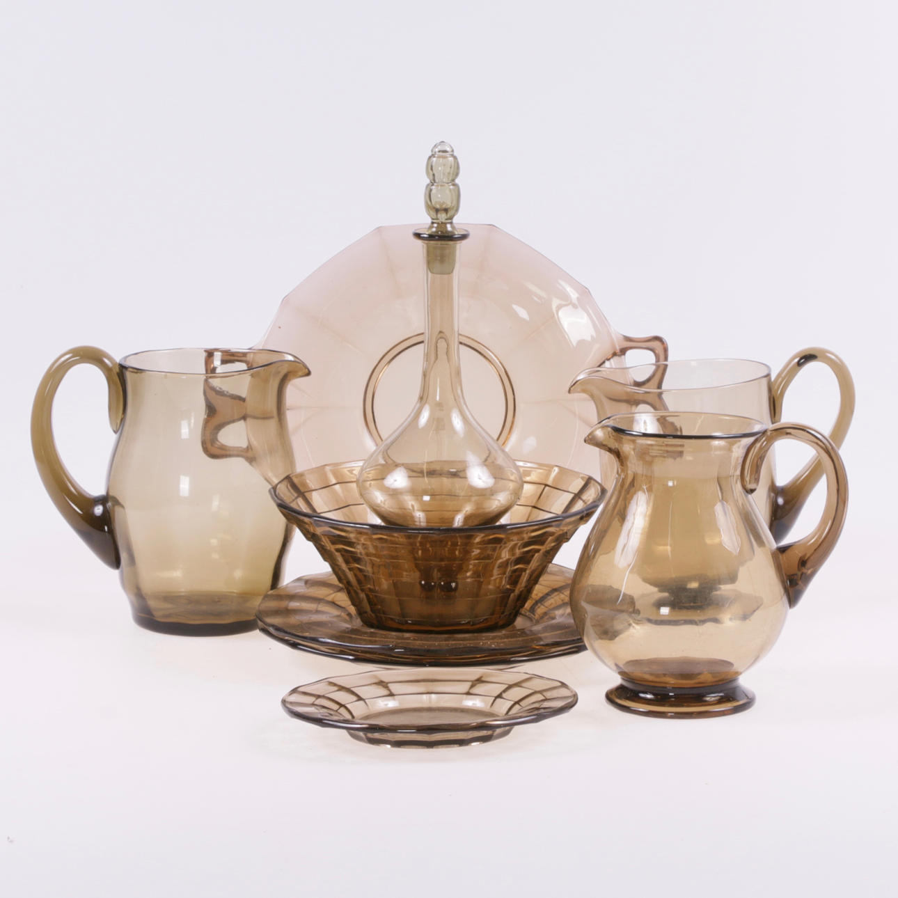 SERVISDELAR, 9 st. Glas, möjligen Sandviken.