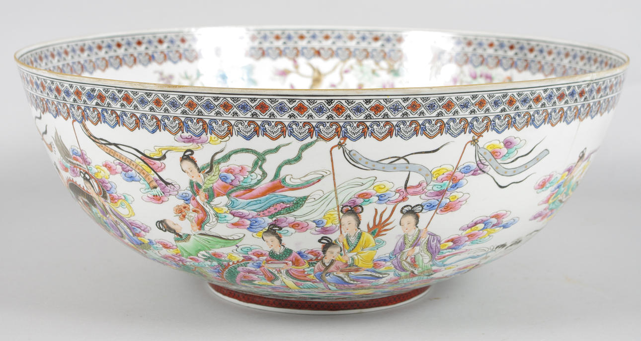 BÅLSKÅL, äggskalsporslin, Kina, märkt, 1900-talets första hälft.