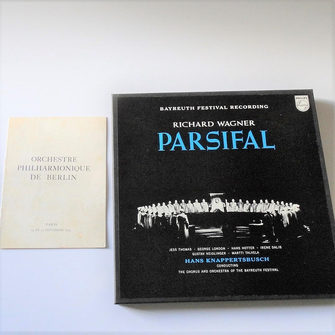 LP: PARSIFAL, BAYREUTH, DIRIGENT HANS KNAPPERTSBUSCH, 1962, und ein Konzertprogramm, Paris, 1943.