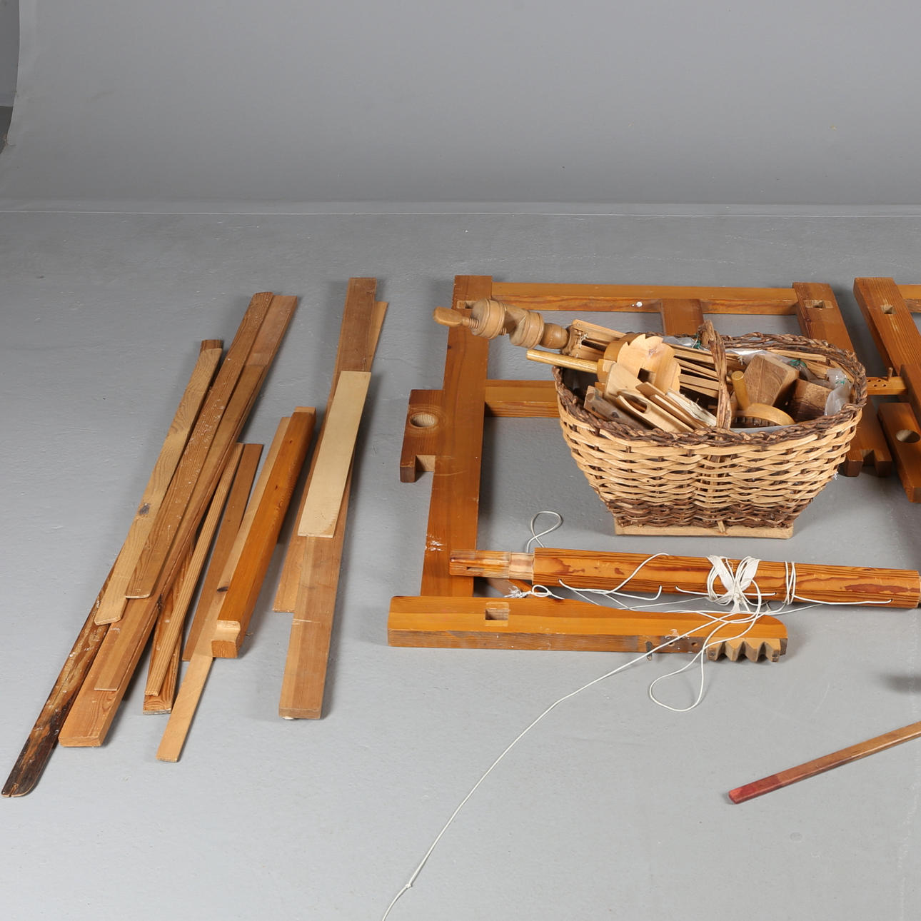 Webstuhl, Holz, Webstuhlfabrik Glimåkra, 20. Jahrhundert.