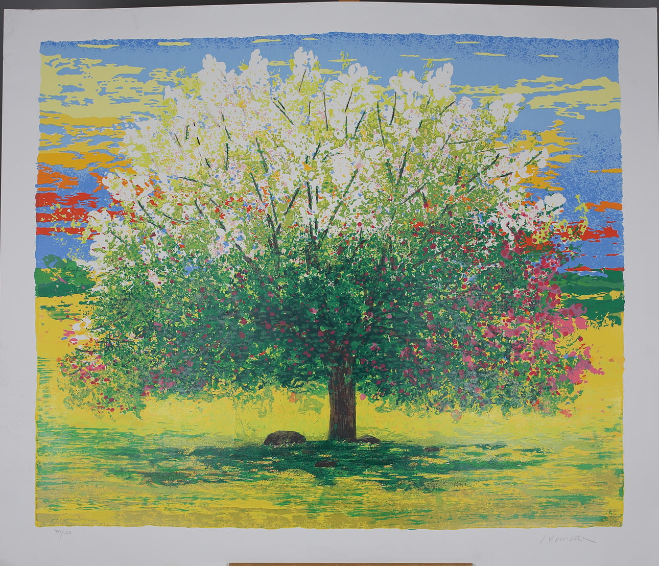 LEIF KANDER. Trädet. Färglitografi. Signerad Kander. 74/100.