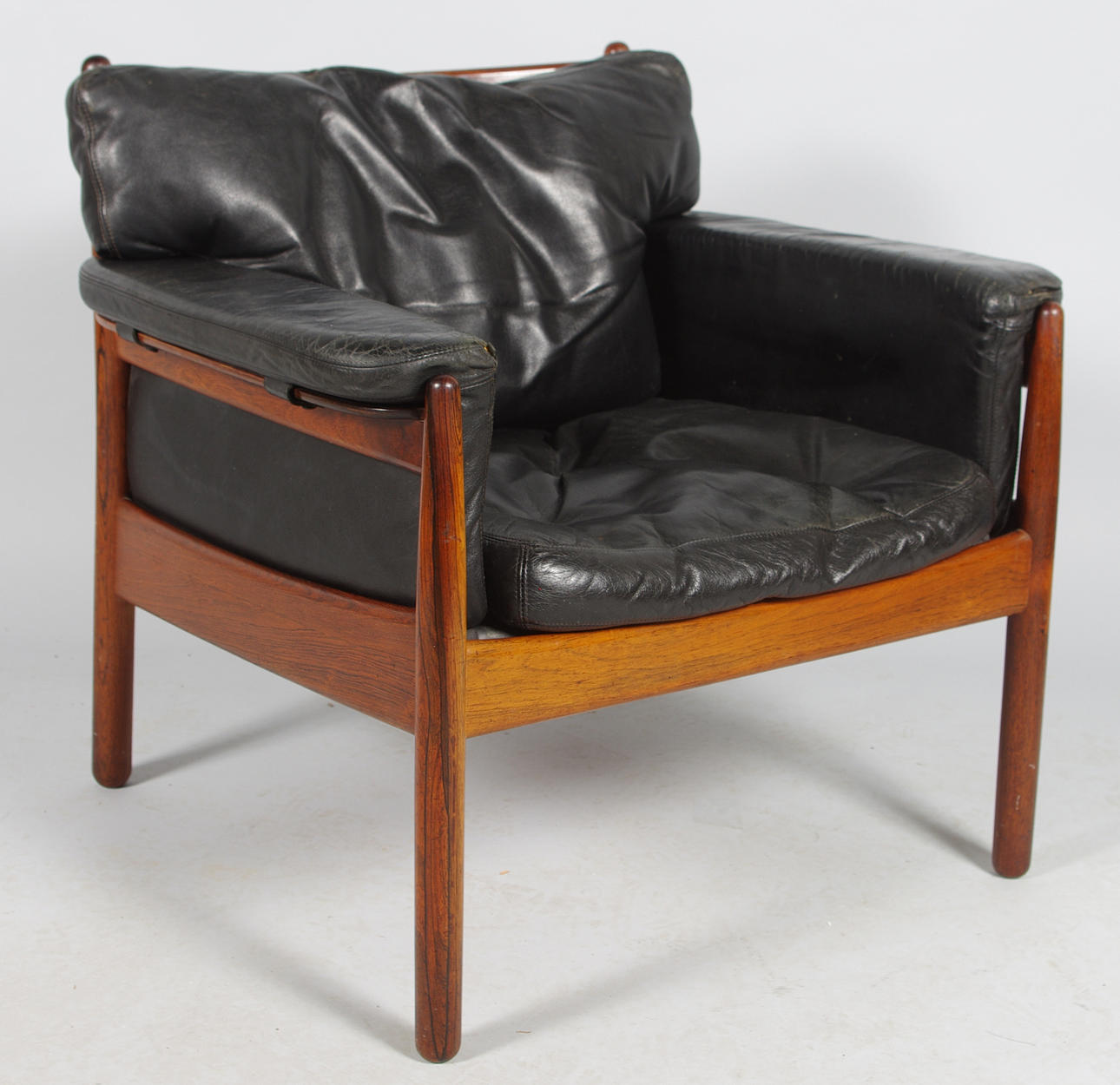 FÅTÖLJ, skinn/jakaranda, Gunnar Myrstrand, Källemo Möbelfabrik.