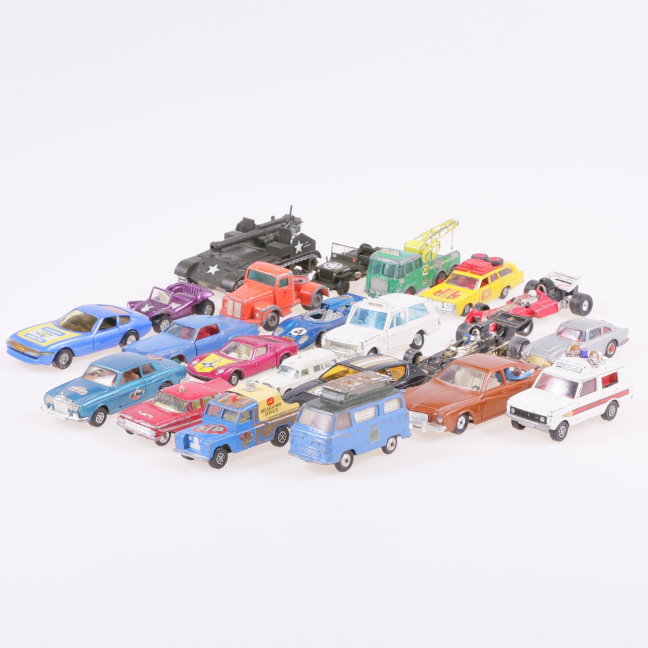 MODEL BILER, 22 stk. Dels Corgi Toys, Tekno og Matchbox.