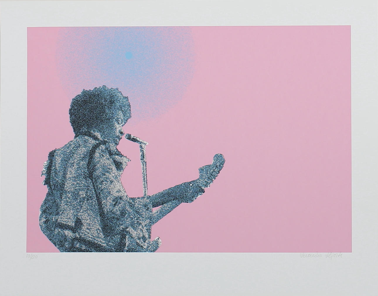 VERONIKA HJORT. Jimi Hendrix. Färgserigrafi. Signerad. 10/20.