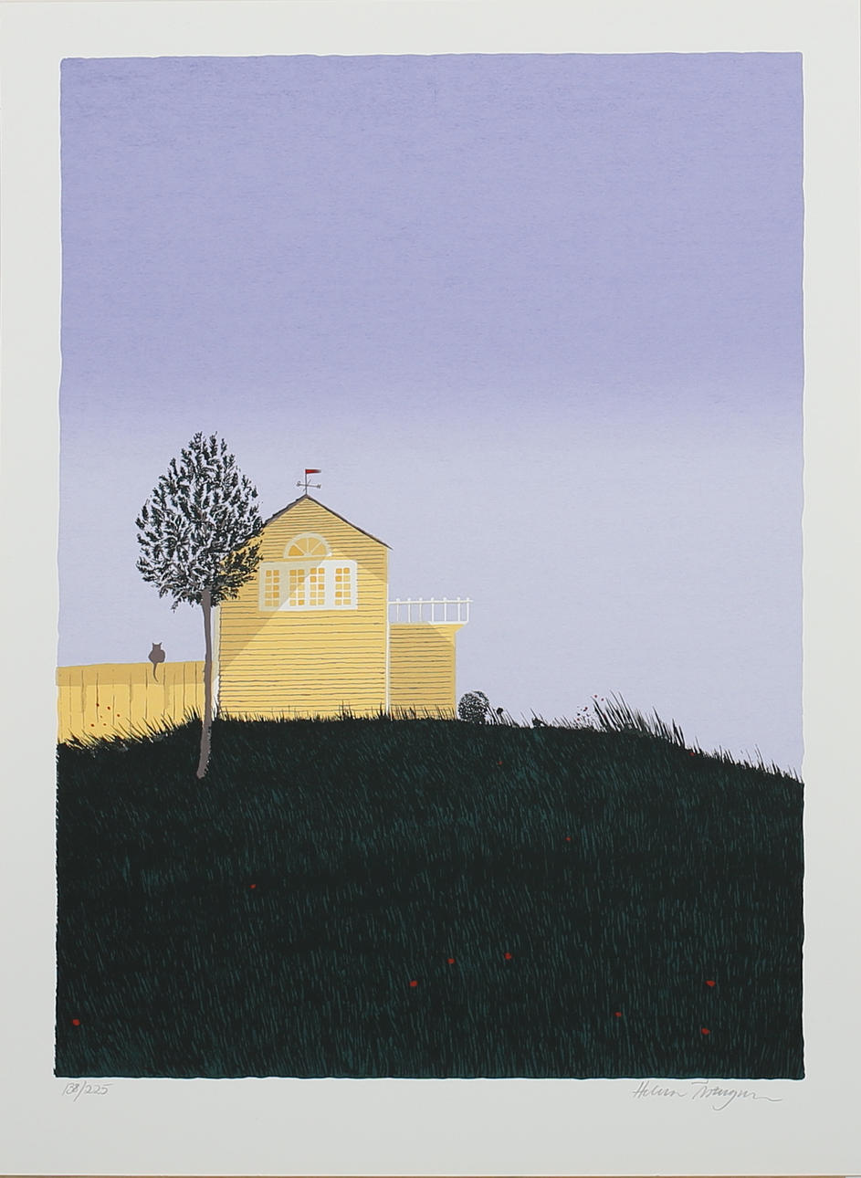 HELENA ÖSTERGREN. Husgavel. Färgserigrafi. Signerad.