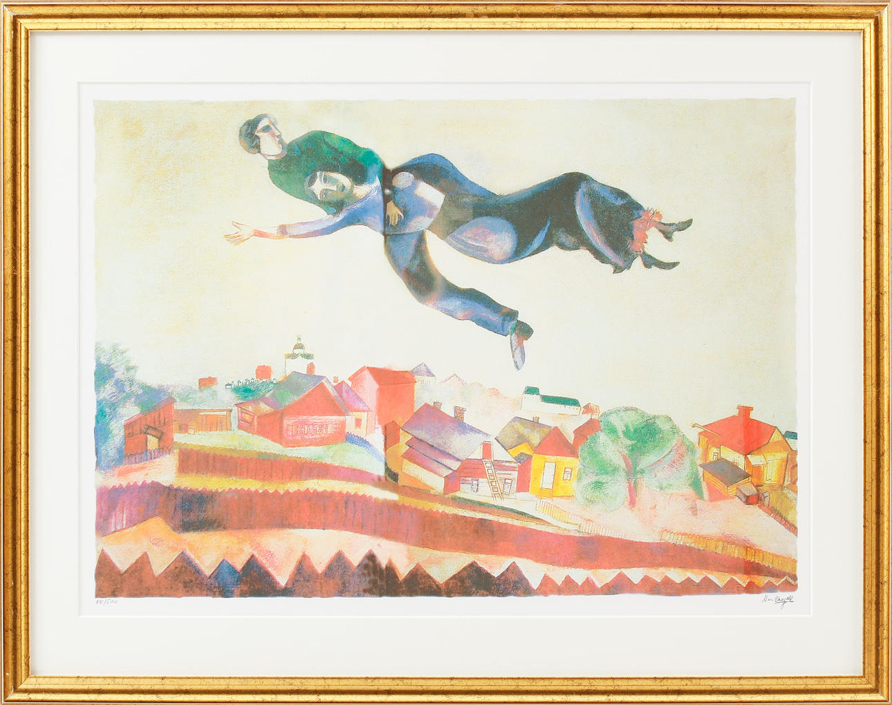 MARC CHAGALL. Efter. Surrealistisk billede, tryk, nummereret 88/500.