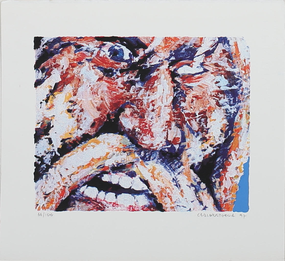 CARL-RICHARD CARLENSTIERNA. Vikingaskepp. Färgserigrafi. Signerad och daterad 97. 66/100.