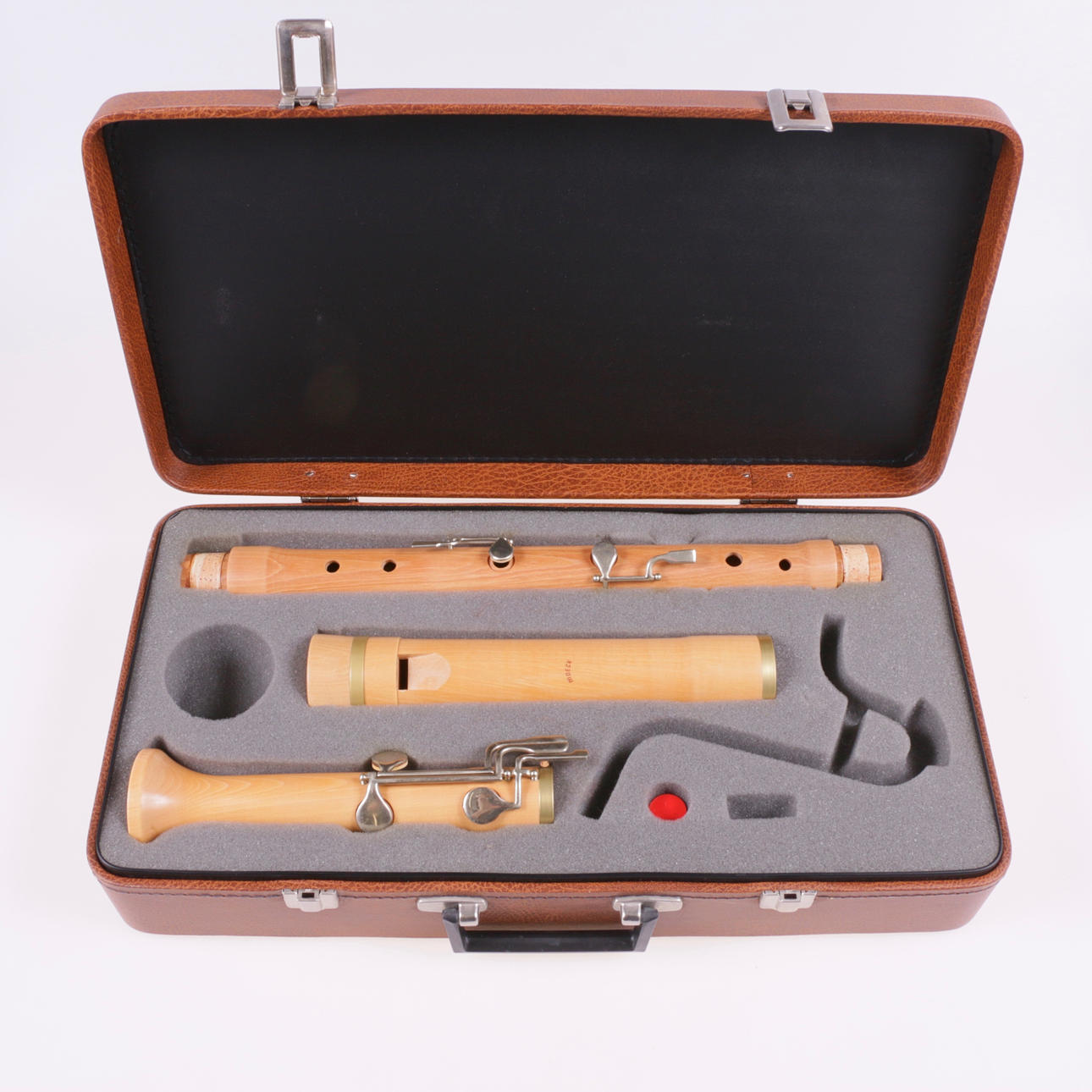 BASFLÖJT, trä, Moeck, i väska.