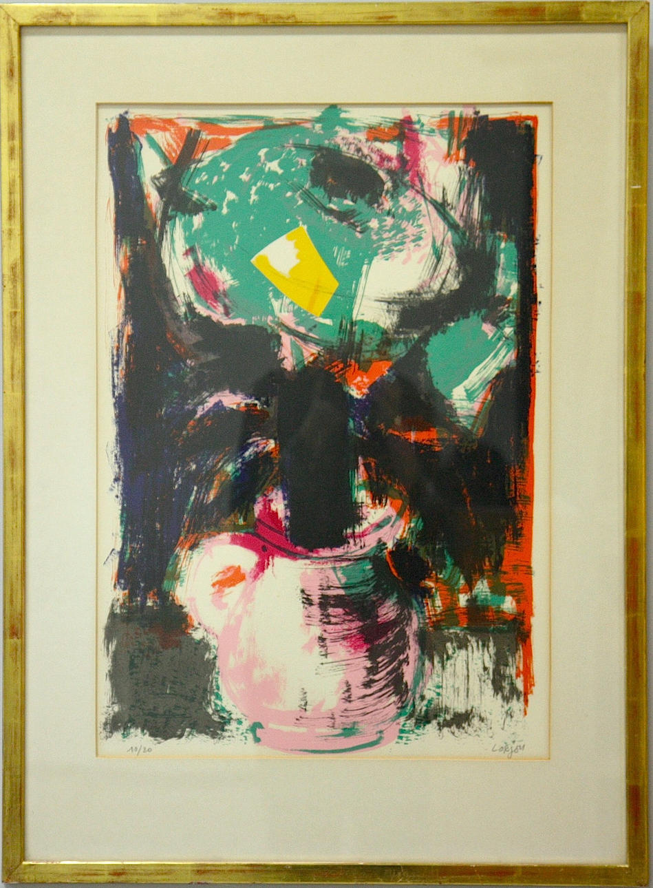 BERNARD LORJOU (1908-1986). lithograph, abstract, numbered 10/20.