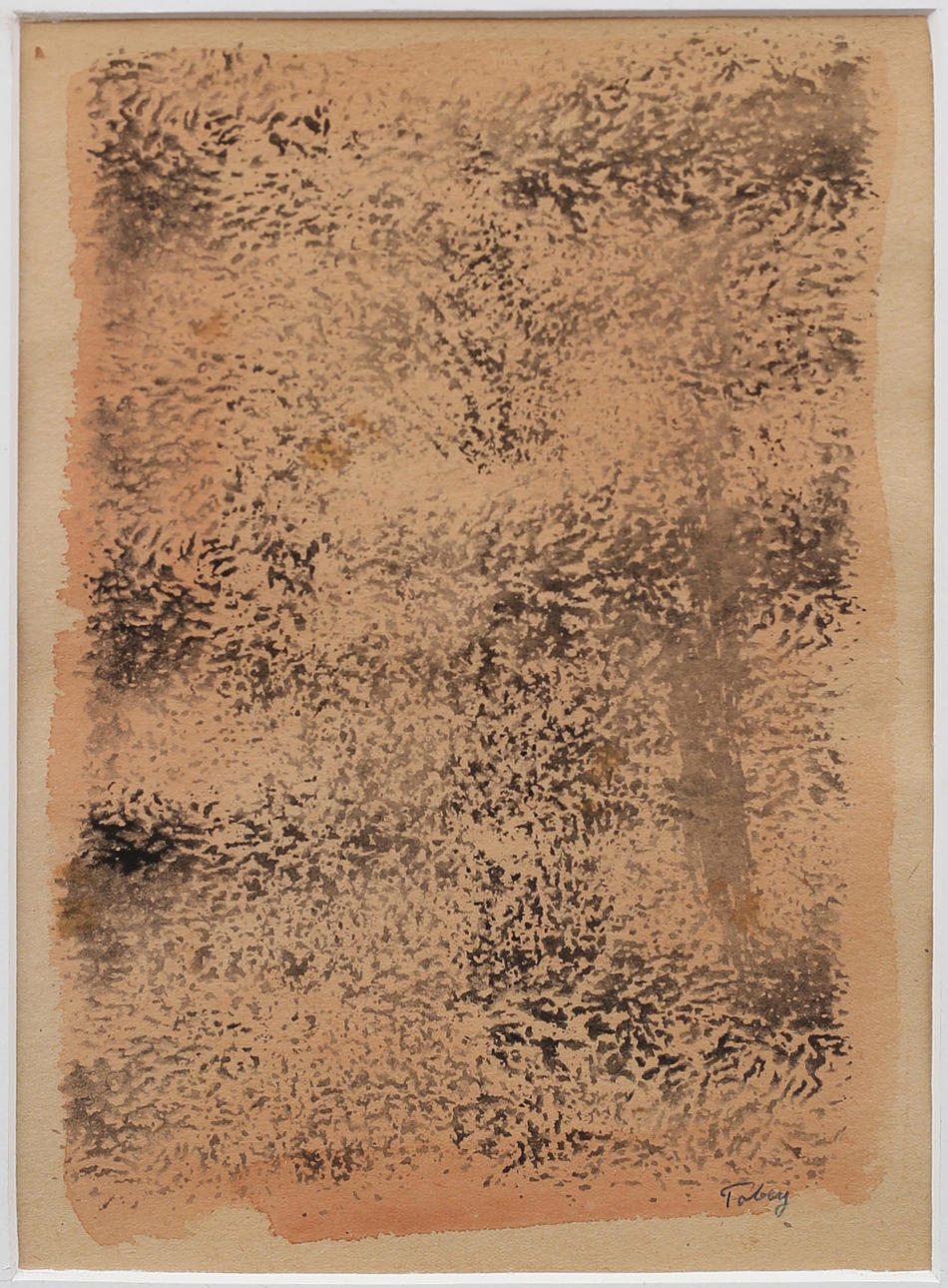MARK TOBEY. Composition, watercolor, signed Toby.